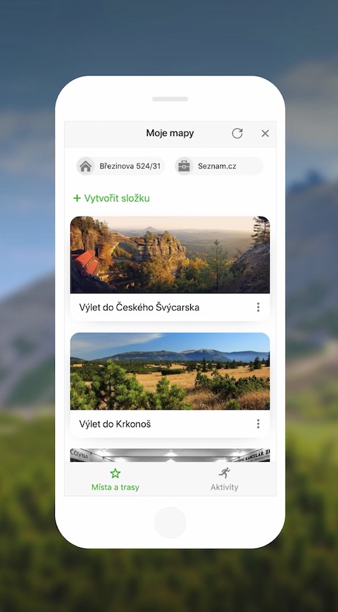 Mapy.cz iOS aplikace screenshot