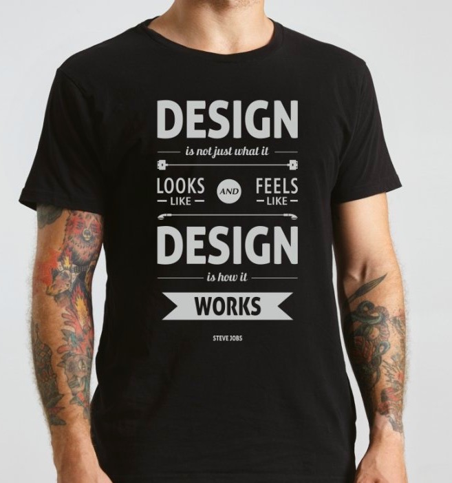 design quote tshirt black