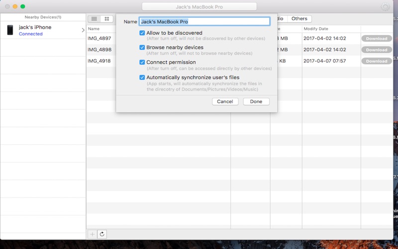 device discovery settings