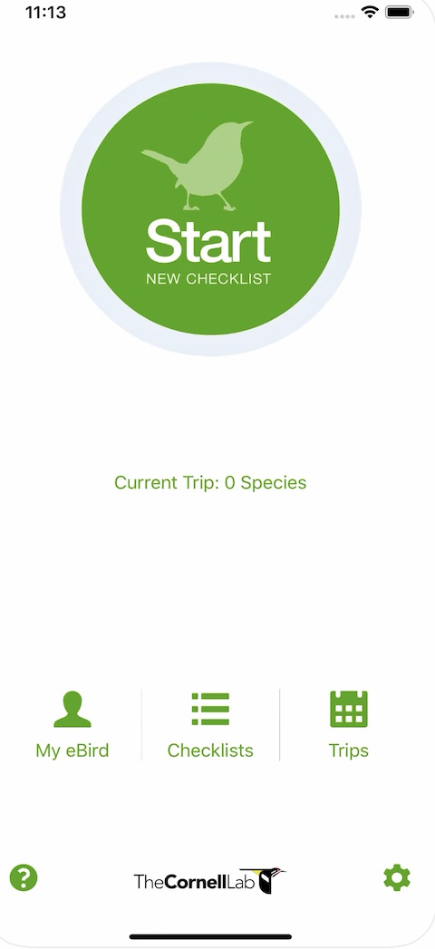 eBird iOS screenshot aplikace