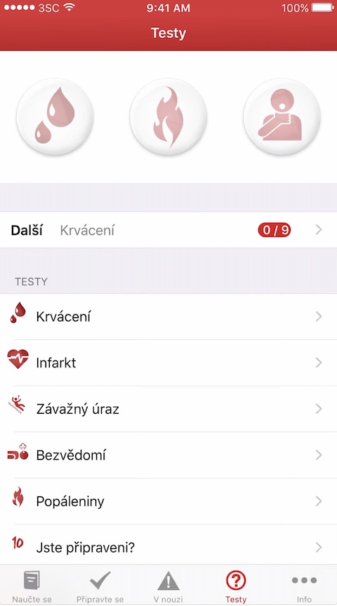 Prvni pomoc aplikace iOS screenshot