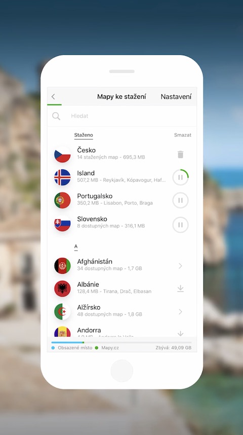 Mapy.cz iOS aplikace screenshot