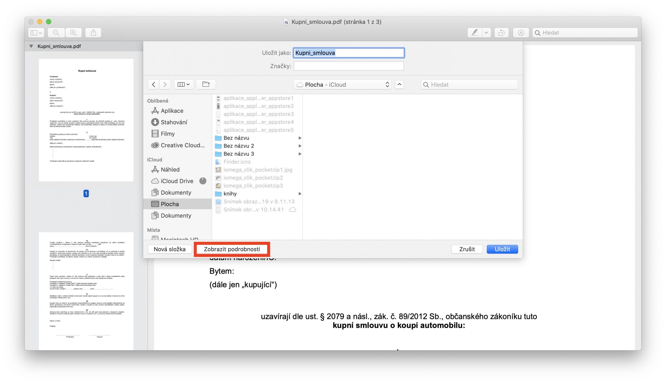 šiforvání pdf na macu