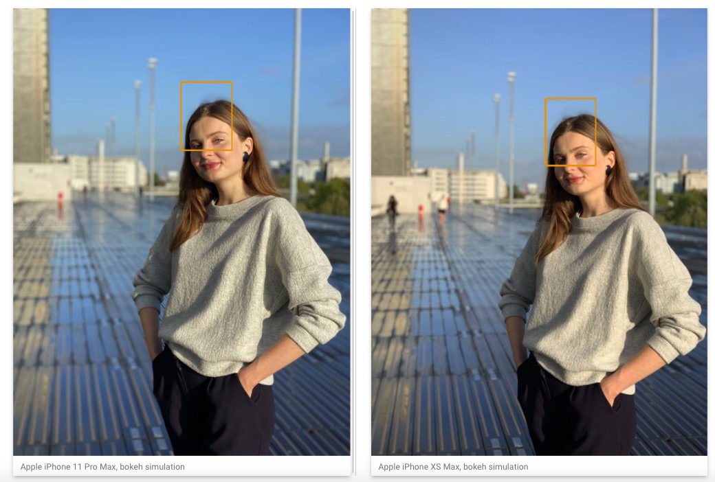 smartphone bokeh simulation comparison