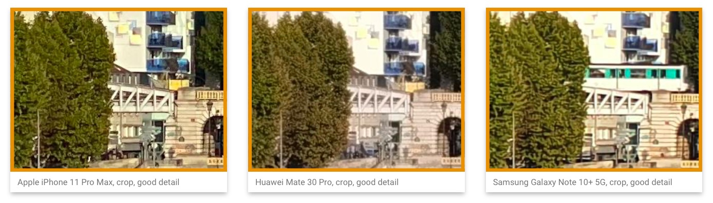 smartphone camera comparison crop detail