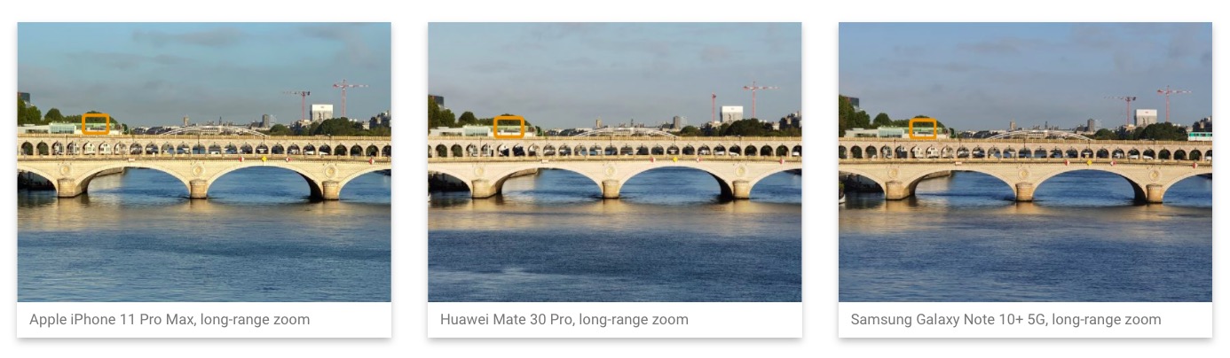 smartphone camera comparison long range zoom