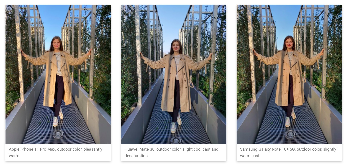 smartphone camera comparison outdoor bridge