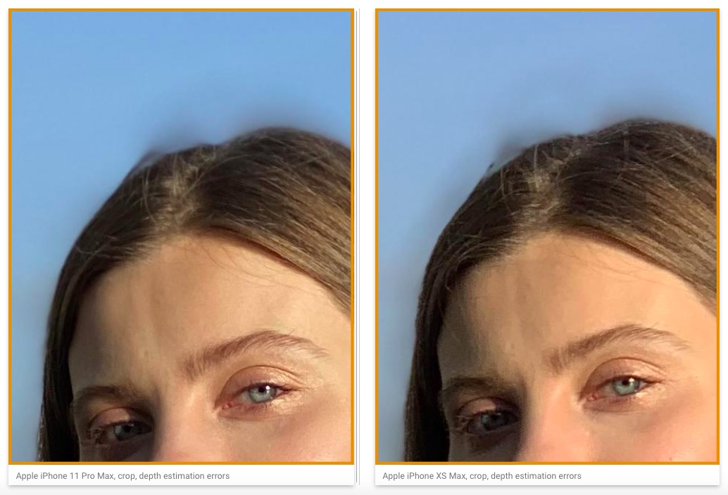 smartphone crop depth estimation errors