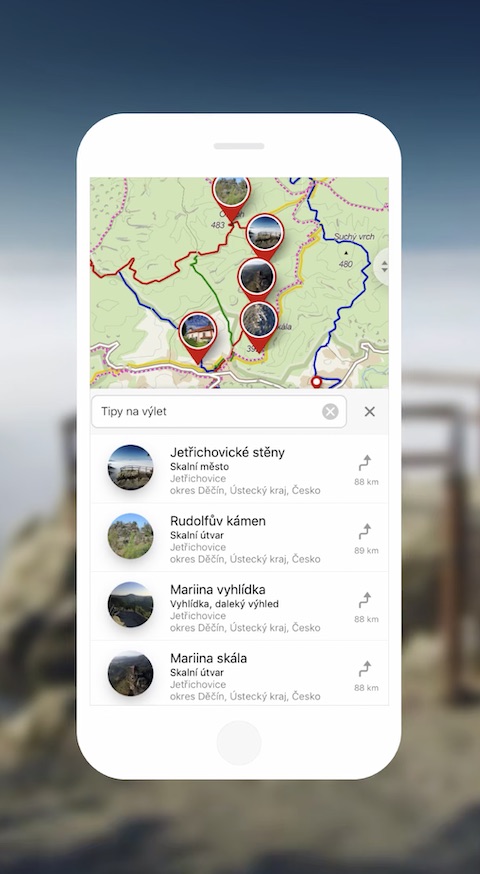Mapy.cz iOS aplikace screenshot