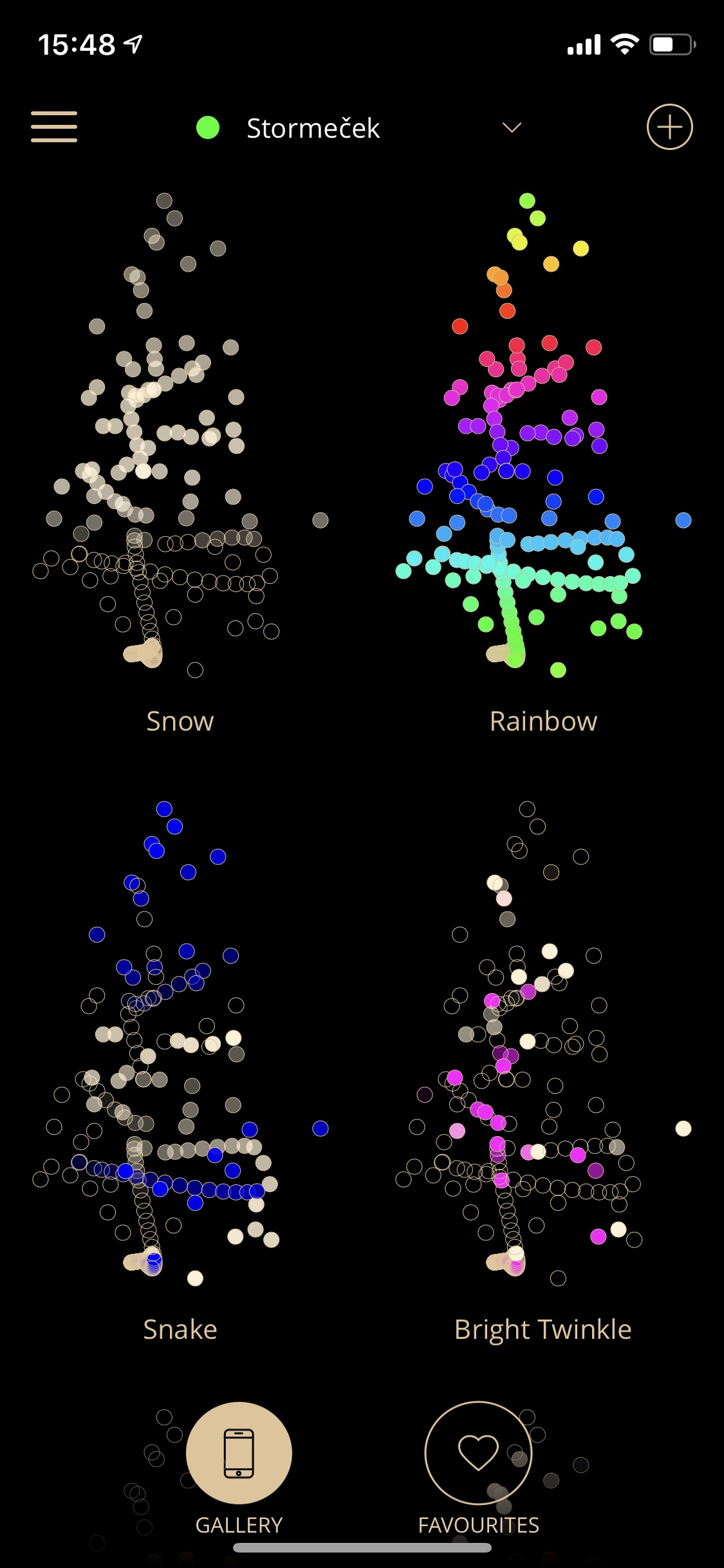 Screenshot z aplikace Twinkly