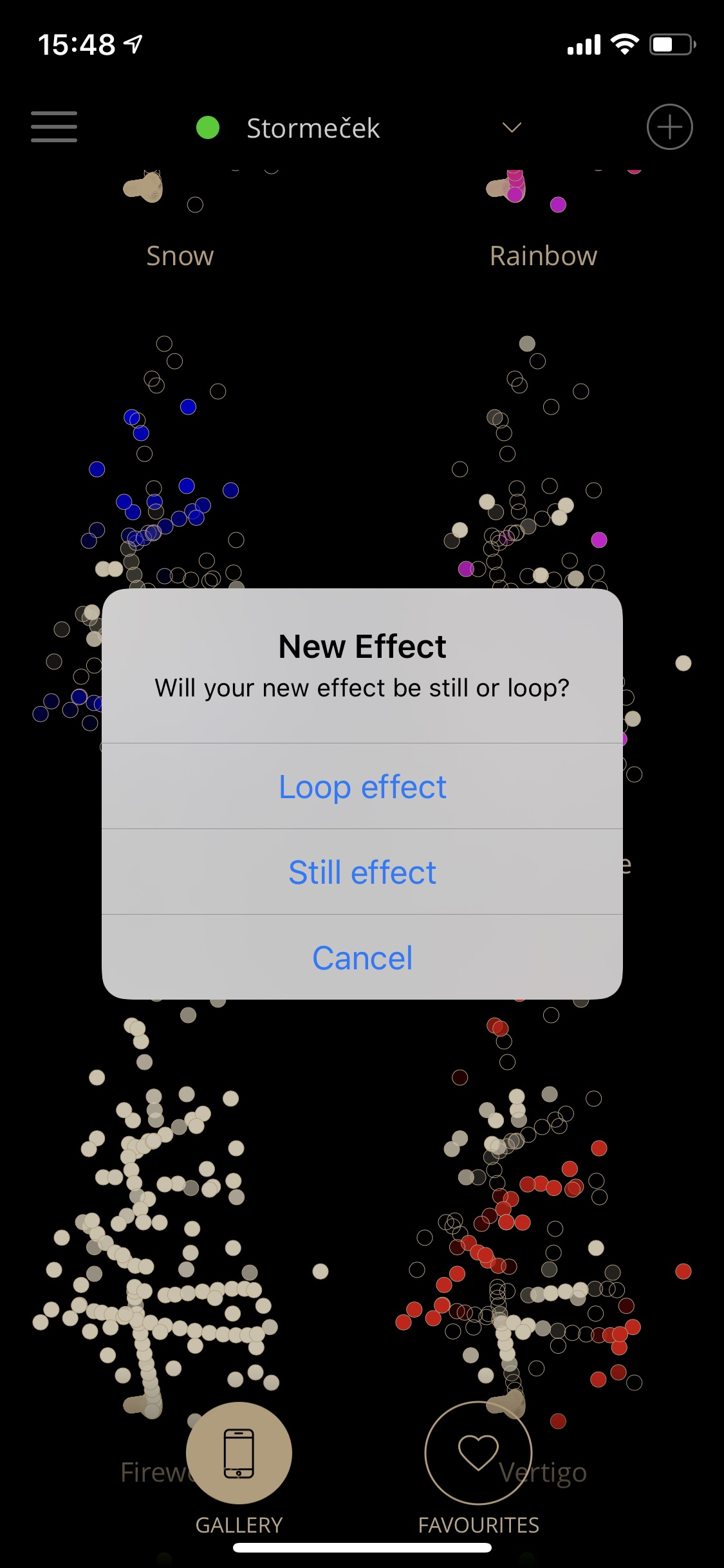 Screenshot z aplikace Twinkly