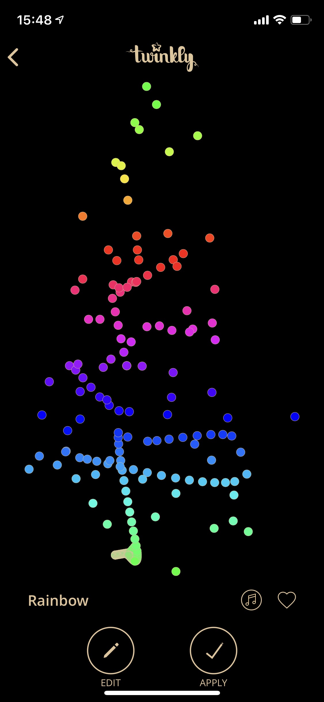 Screenshot z aplikace Twinkly