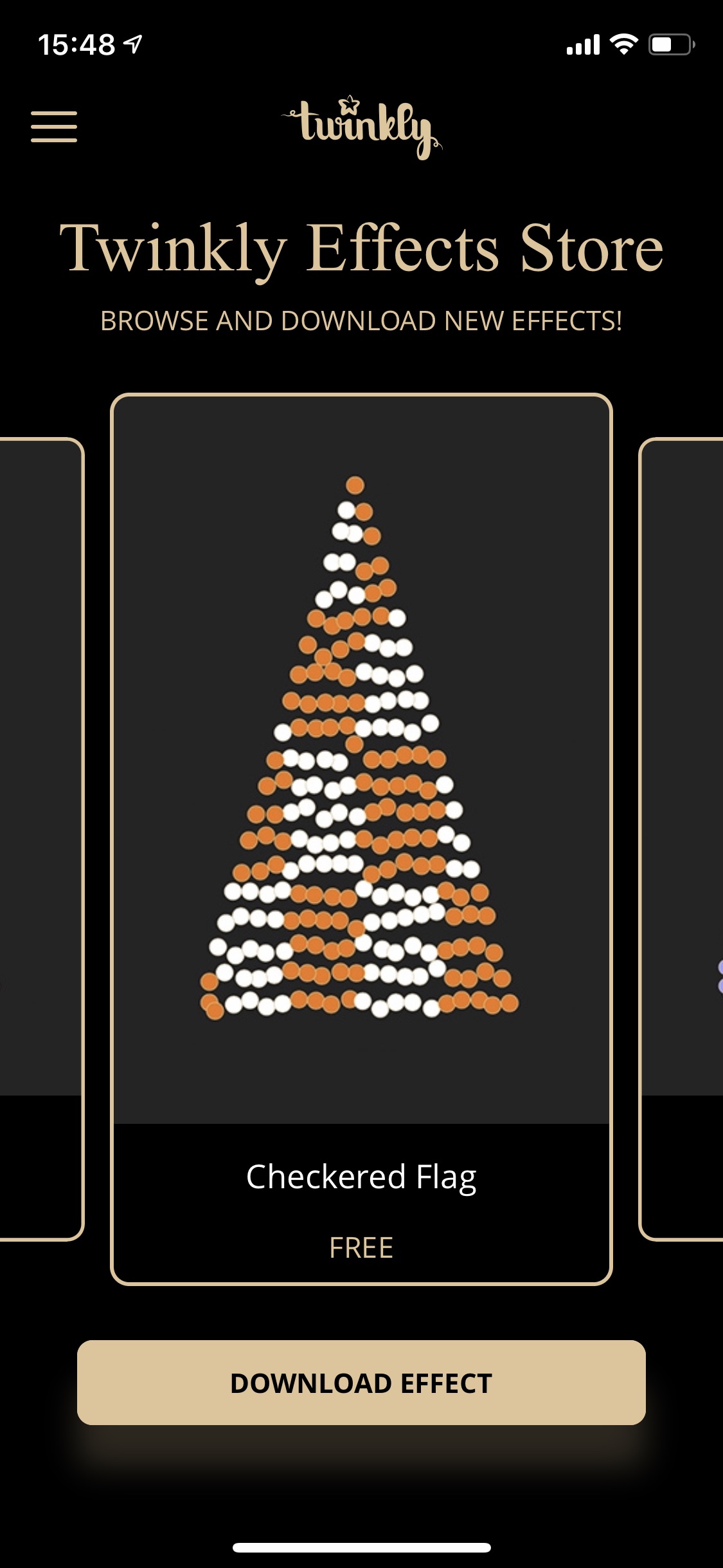 Screenshot z aplikace Twinkly