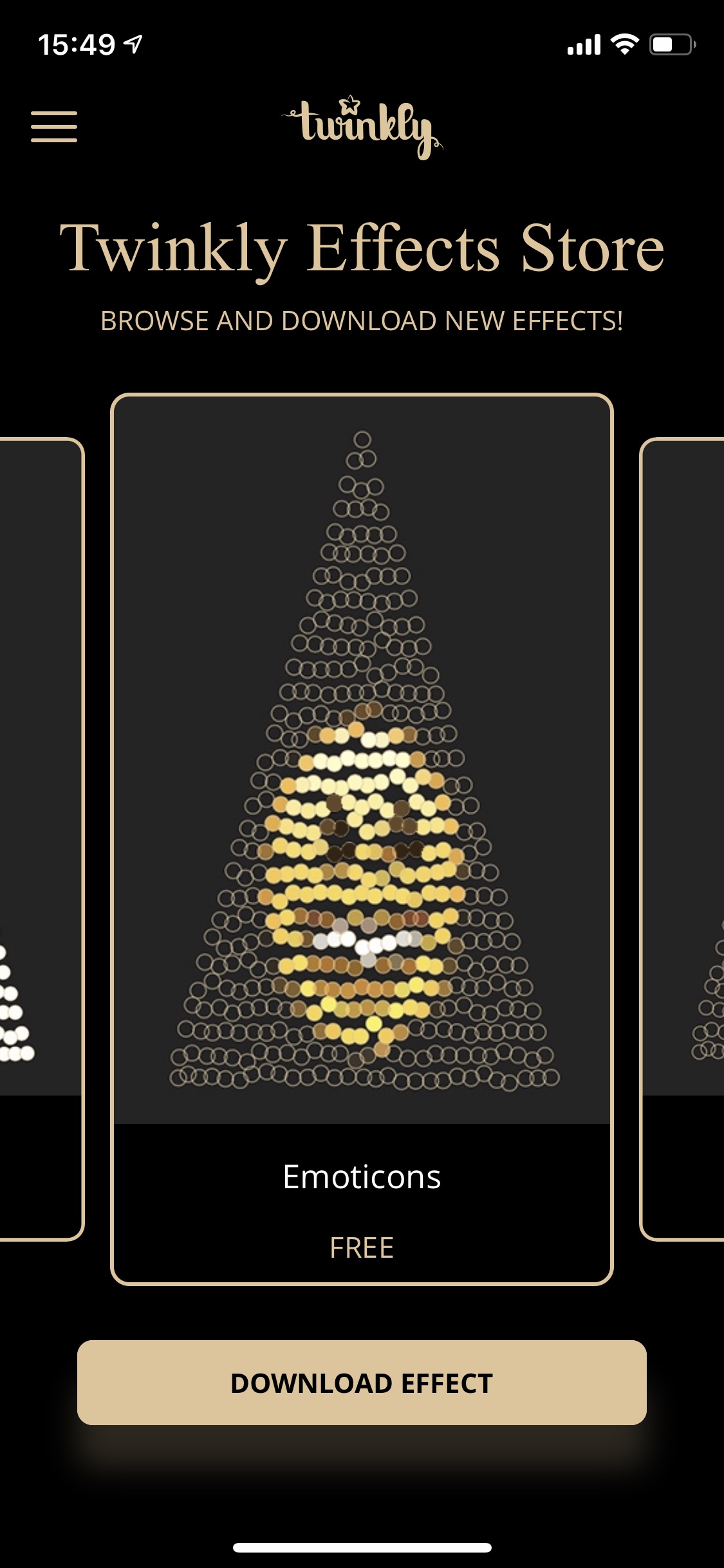 Screenshot z aplikace Twinkly