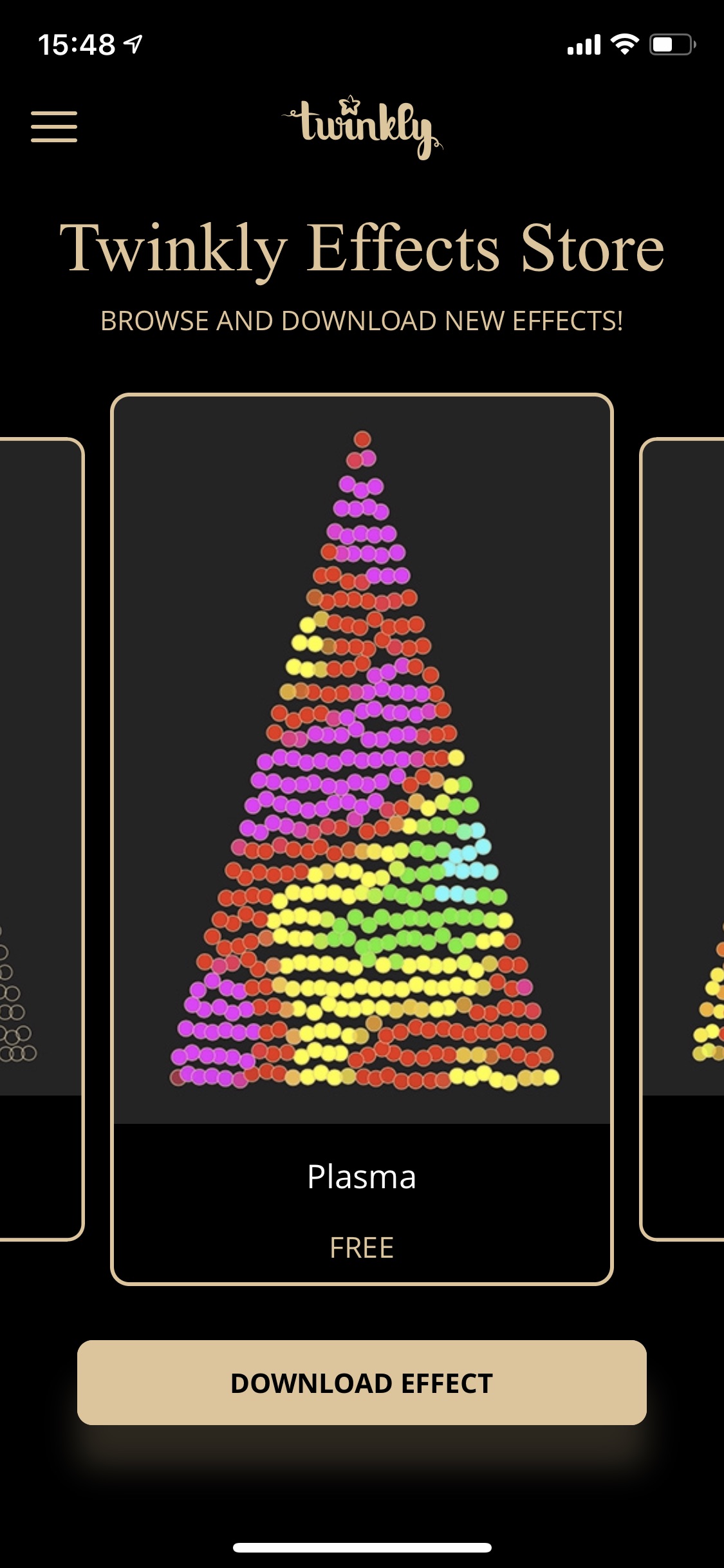 Screenshot z aplikace Twinkly