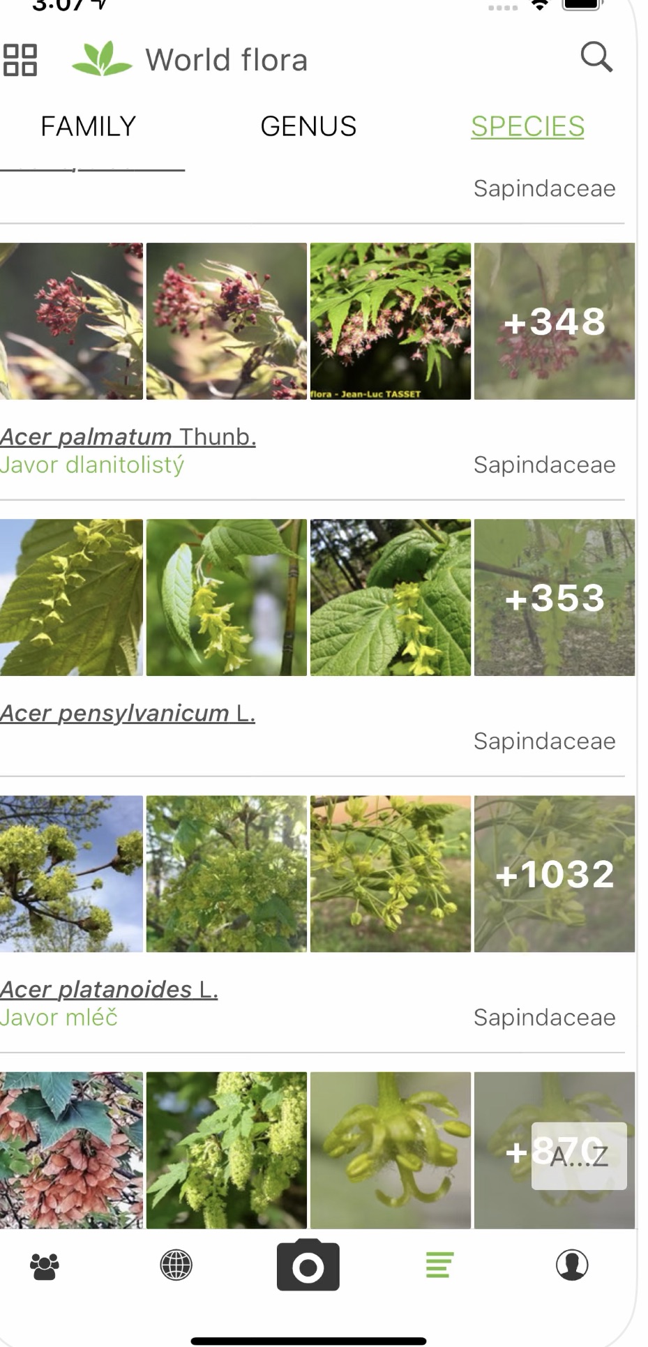 PlantNet iOS aplikace screenshot