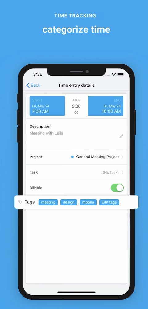 Clockify iOS screenshot aplikace 3 Clockify iOS screenshot aplikace