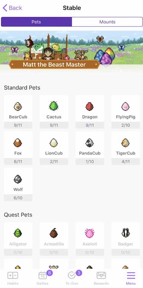 Habitica iOS screenshot aplikace 3 Habitica iOS screenshot aplikace