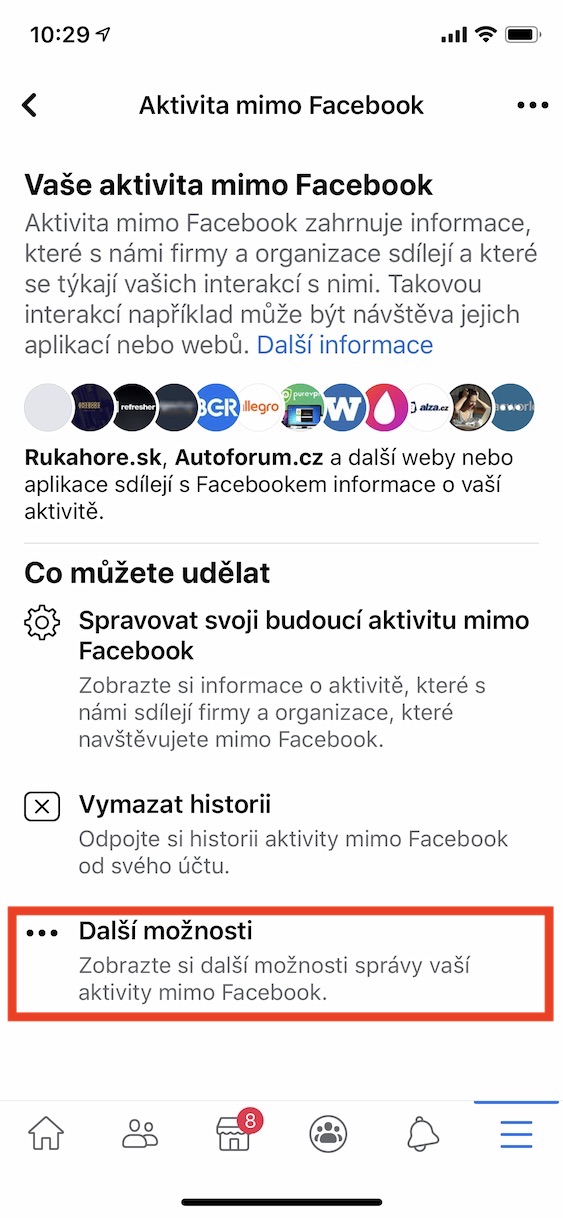 aktivita_mimo_Facebook2 nastavení aktivity mimo facebook