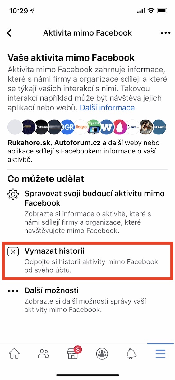 aktivita_mimo_Facebook3 nastavení aktivity mimo facebook
