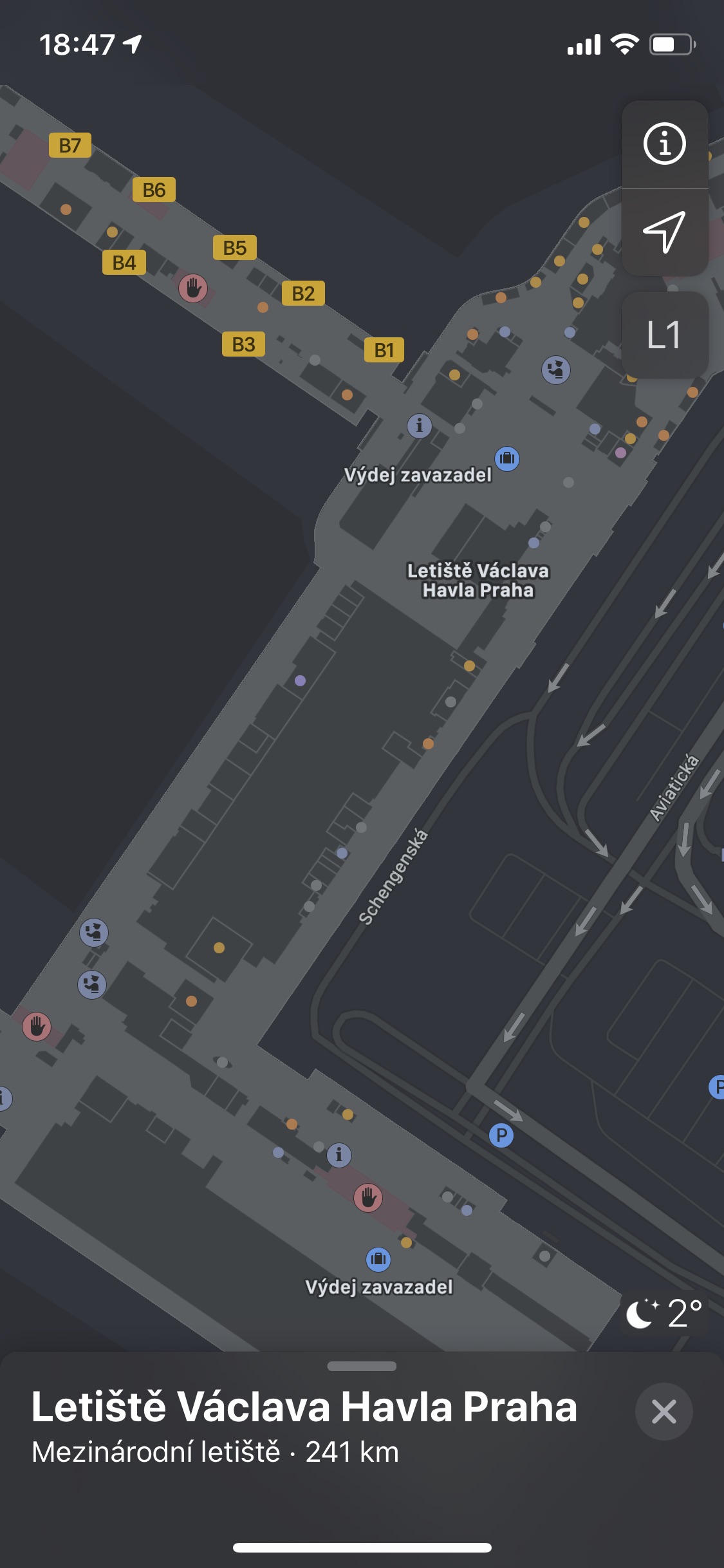 letiste vaclava havla apple maps 2