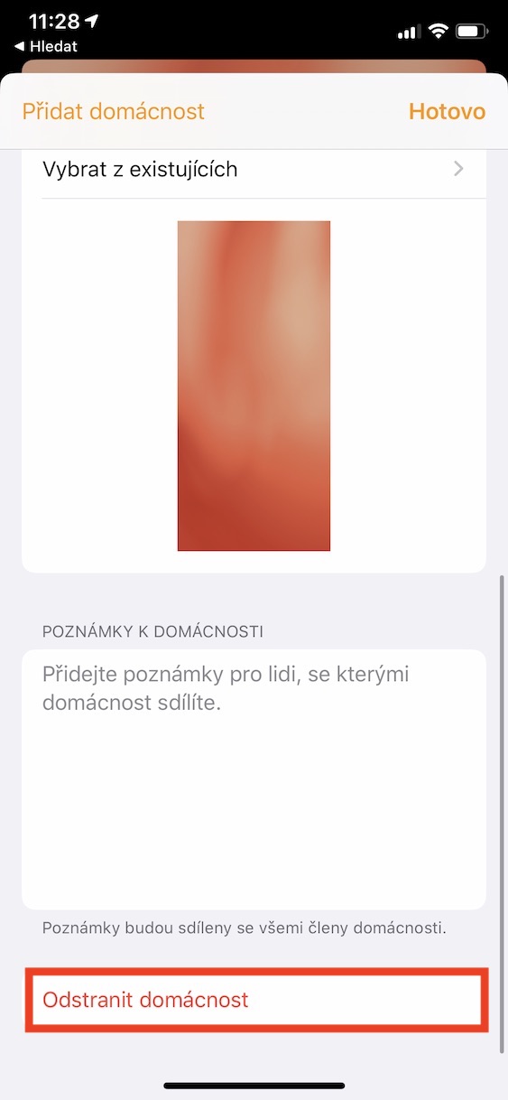 odstranit_domacnost_iphone3 odstranění domácnosti
