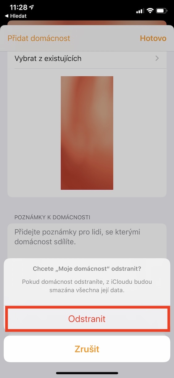 odstranit_domacnost_iphone4 odstranění domácnosti