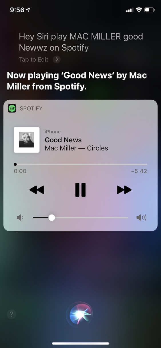 spotify_siri3 přehrávání hudby ze spotify pomocí siri