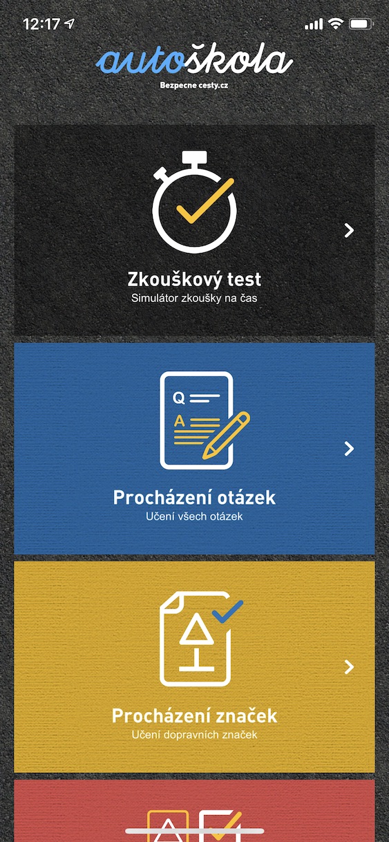 aplikace_autoskola_ios9 aplikace autoškola