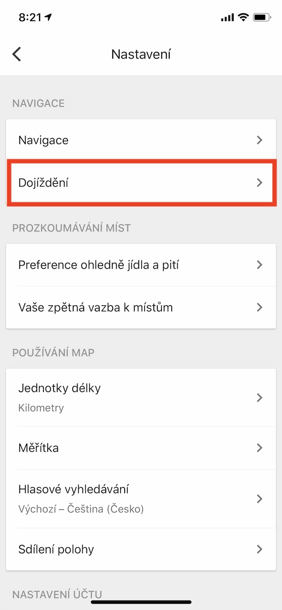 google_maps_domov_prace_ios3 google maps nastavení domovské a pracovní adresy