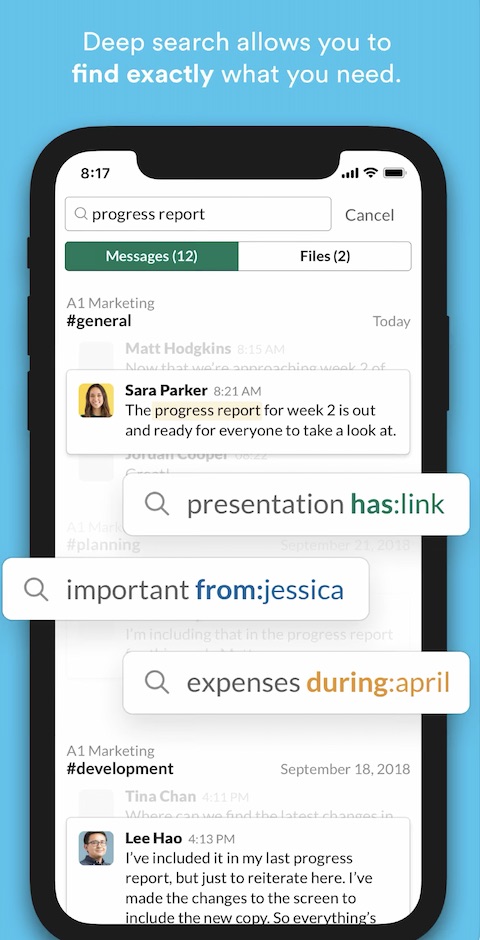 Slack aplikace iOS 3 Slack aplikace iOS