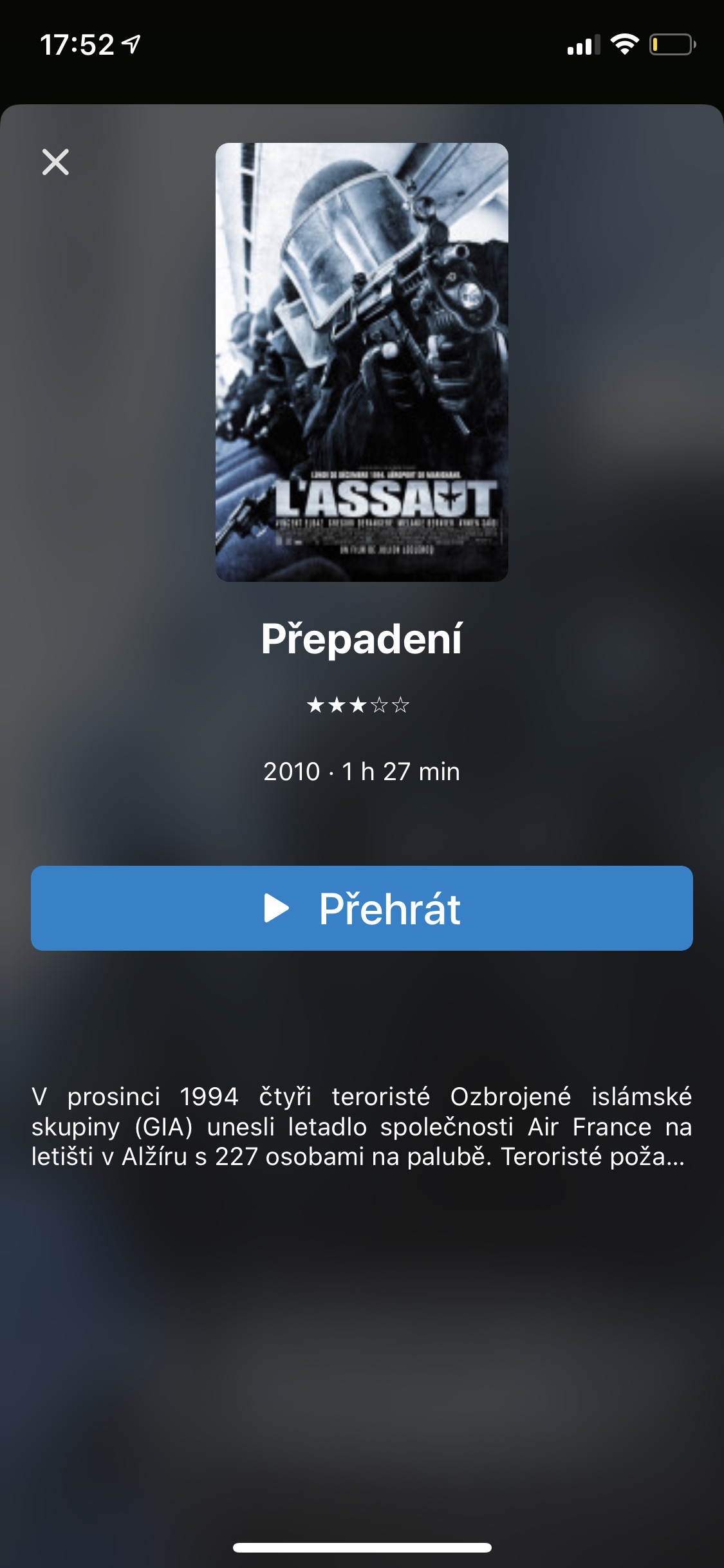 Screenshoty aplikace Sledování TV z iPhonu