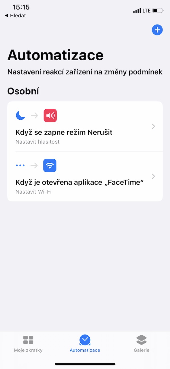 automatizace_facetime_wifi16 vytvoření automatizace při zapnutí facetime vypnout wifi