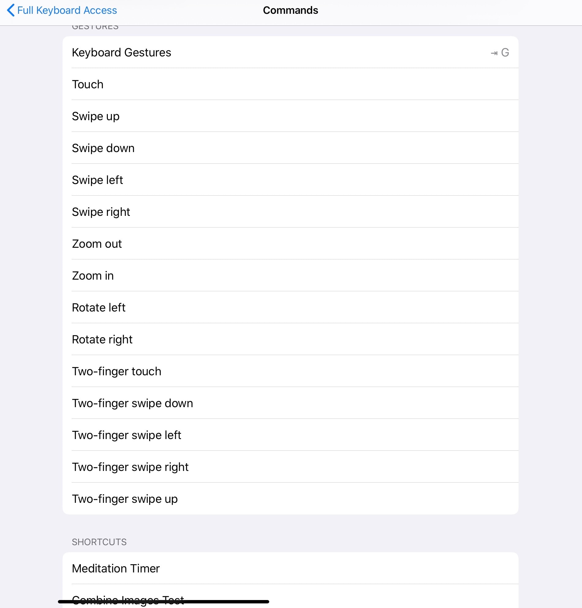 custom-commands Plný přístup ke klávesnici v iPadOS 13.4