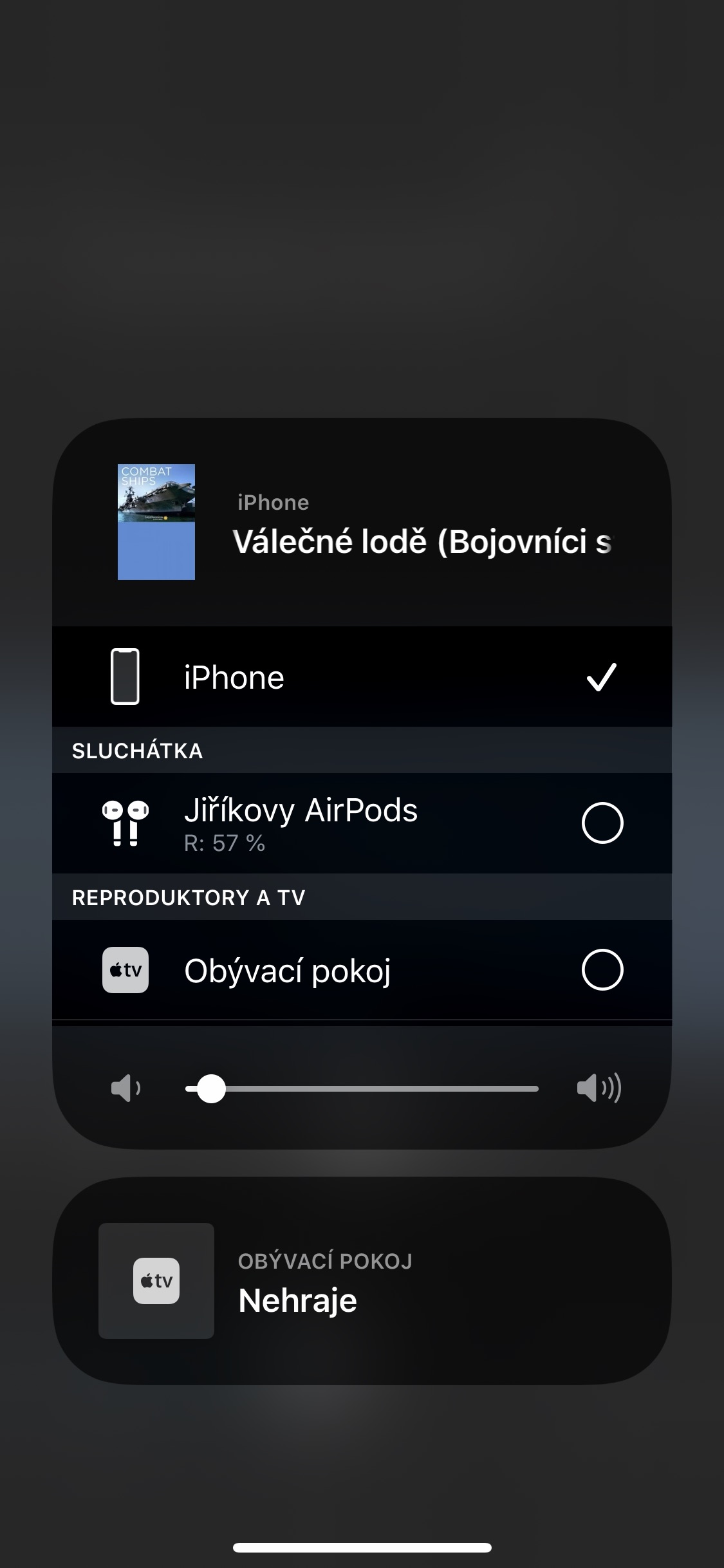 Screenshoty aplikace Sledování TV z iPhonu