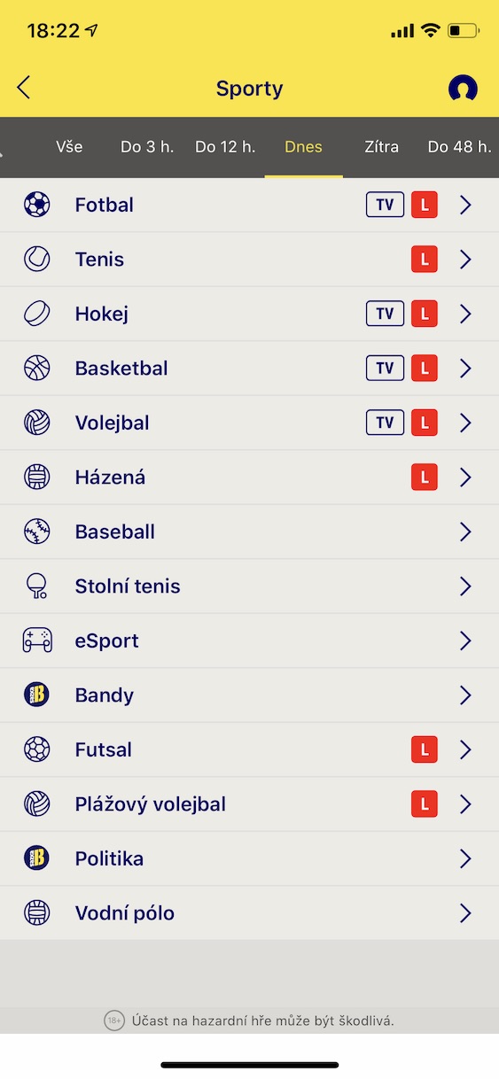sazkabet_ios6 aplikace sazkabet