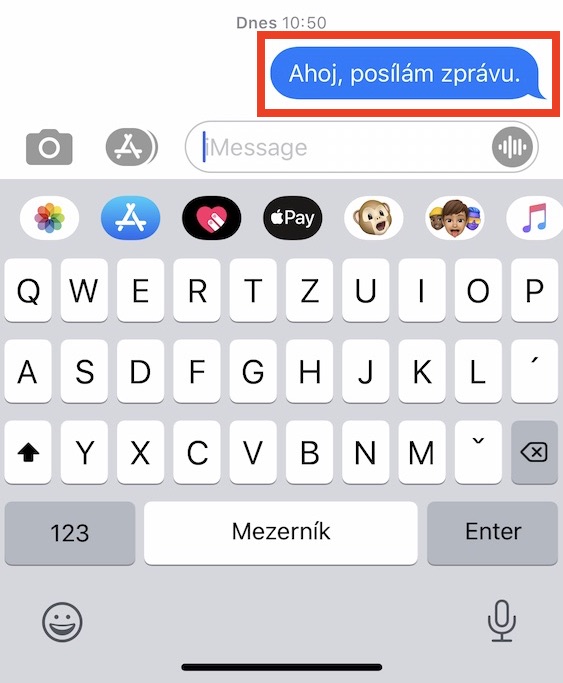 Jak poslat textovou zpravu místo iMessage?