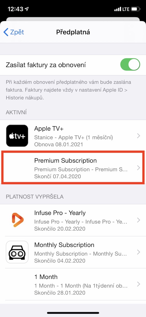 predplatne_ios6 zrušení předplatného ios