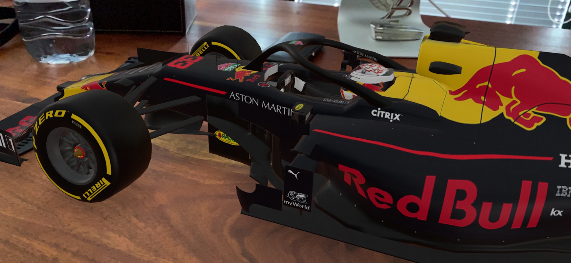 red bull racing car close up