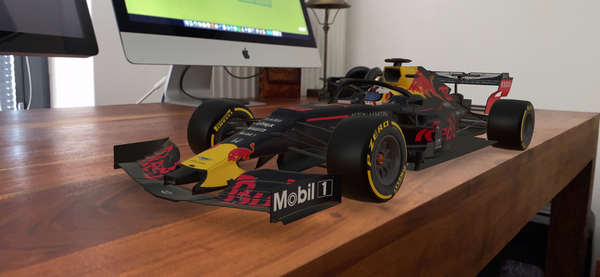 red bull racing car side view