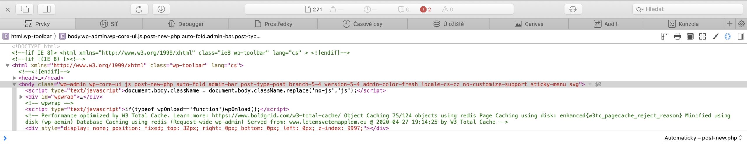 safari inspektor webu