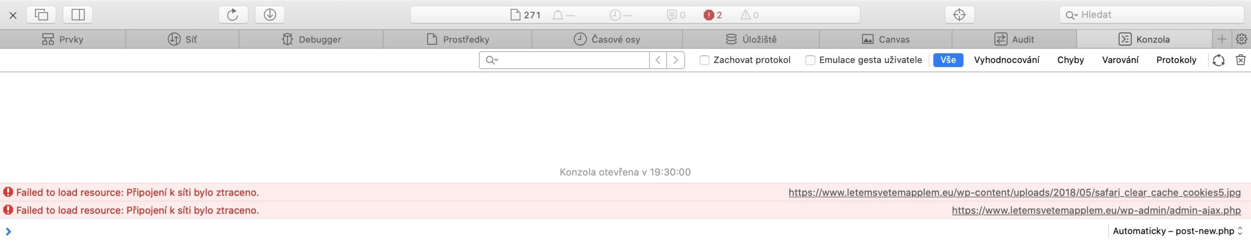 safari inspektor webu