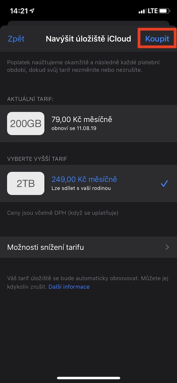 zmena_Tarifu_icloud6 změna tarifu icloud