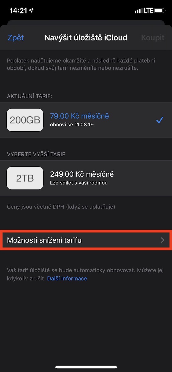 zmena_Tarifu_icloud7 změna tarifu icloud