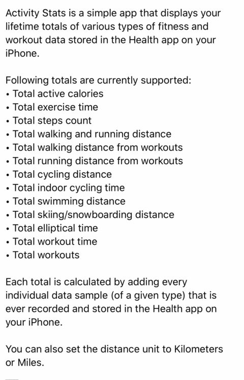 Activity Stats iOS