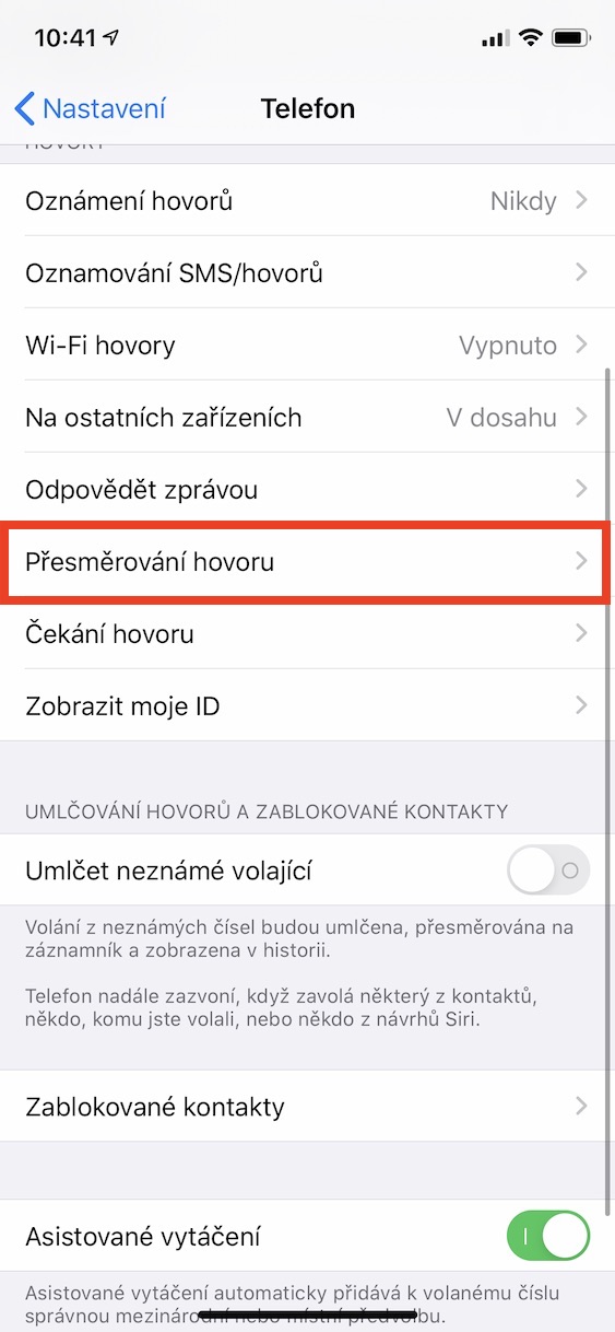 presmerovani_hovoru_ios2 přesměrování hovorů v ios