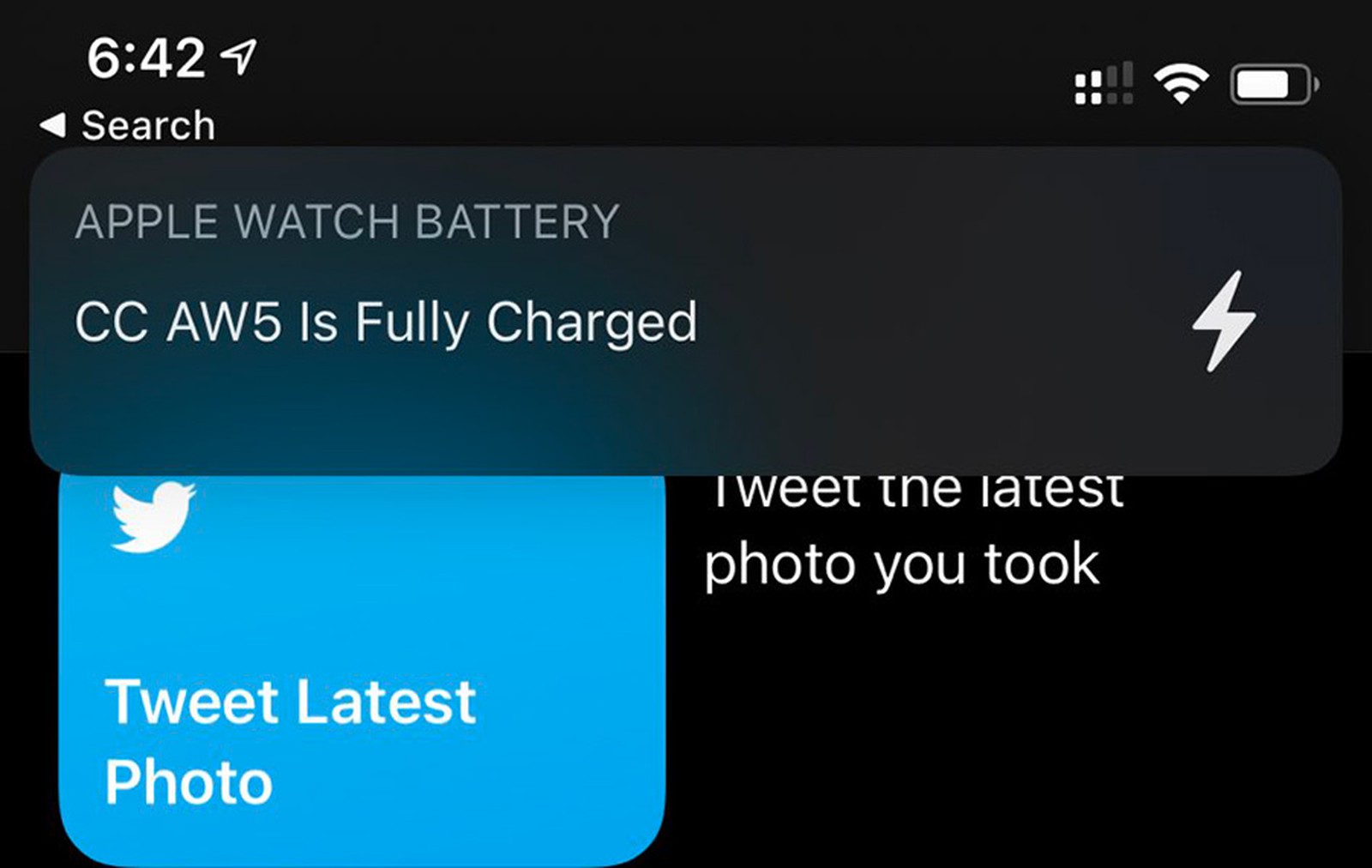 Notifikace nabíjení Apple Watch