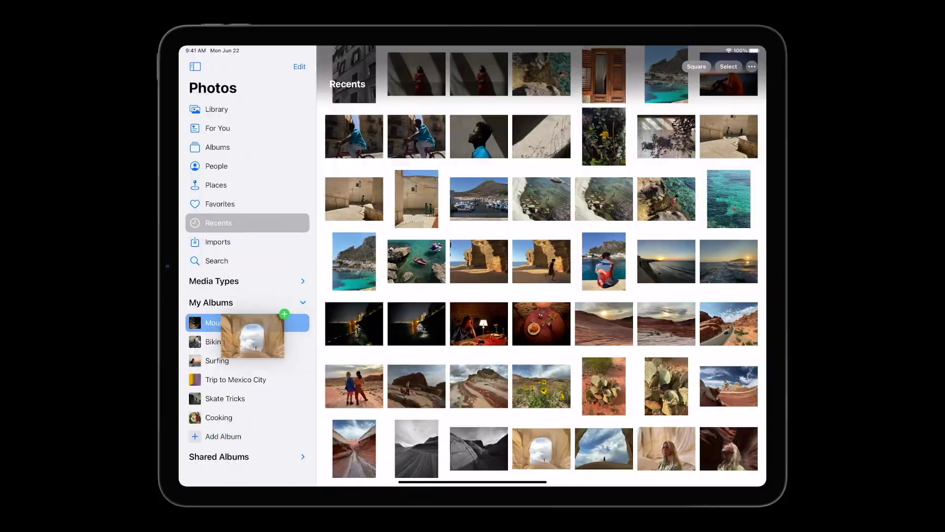 ipad photo gallery thumbnails
