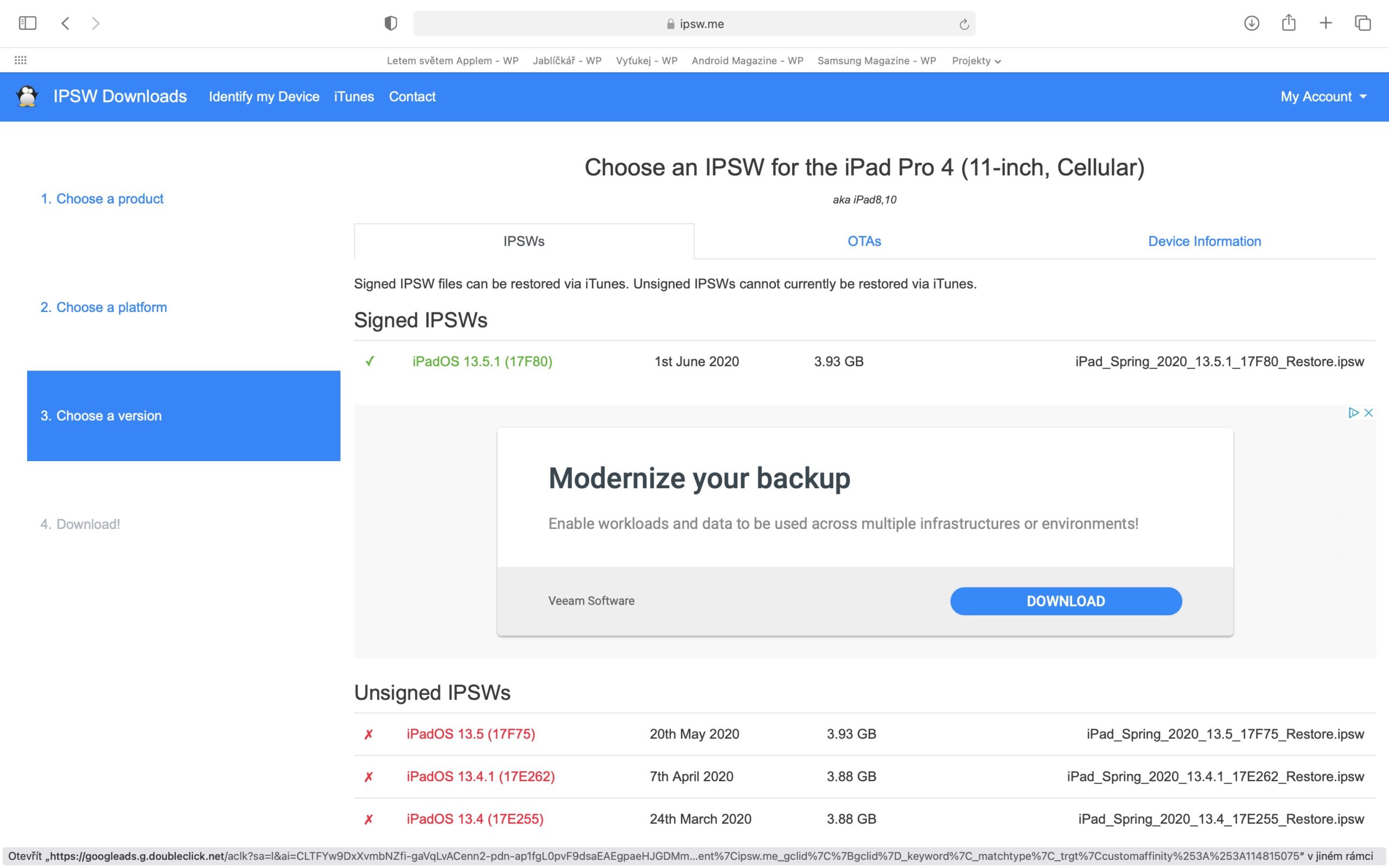 ipados 14 přechod na ipados 13