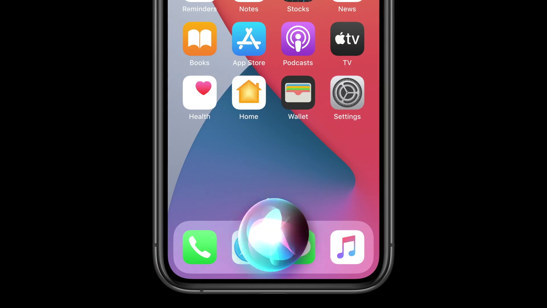 iphone home screen with siri